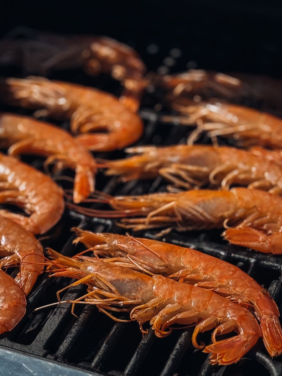 Grilled prawns